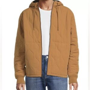 NWT Swiss Tech Quilted Hooded Jacket Brown